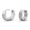 Stainless Steel CZ Hinged Hoop Earrings / ERJ2162