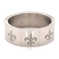 Highly Polished Fluer De Lis Stainless Steel Ring / GRJ2076-stainless steel jewelry for women- womens stainless steel jewelry- stainless steel cleaner for jewelry- stainless steel jewelry wire- surgical stainless steel jewelry