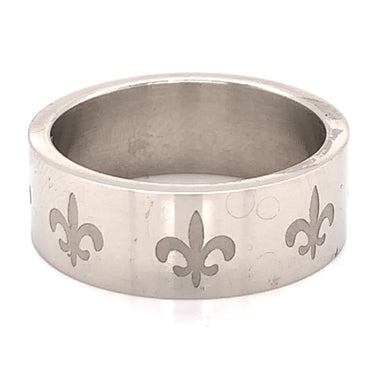 Highly Polished Fluer De Lis Stainless Steel Ring / GRJ2076-stainless steel jewelry for women- womens stainless steel jewelry- stainless steel cleaner for jewelry- stainless steel jewelry wire- surgical stainless steel jewelry