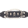 Black Leather Stainless Steel Skull And Crossbones Chain Bracelet / LBJ12509