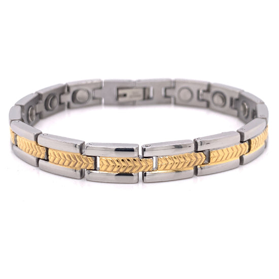 Stainless steel Gold PVD Coated Magnetic Bracelet / MBL0028-womens stainless steel jewelry- stainless steel cleaner for jewelry- stainless steel jewelry wire- surgical stainless steel jewelry- women's stainless steel jewelry