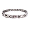Stainless Steel Magnetic Cubic Zirconia Bracelet / MBL0040-stainless steel jewelry wholesale- mens stainless steel jewelry- 316l stainless steel jewelry- stainless steel mens jewelry- jewelry stainless steel