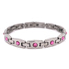 Stainless Steel Pink CZ Breast Cancer Awareness Magnetic Bracelet / MBL025-stainless steel jewelry good- stainless steel jewelry cleaner- gold stainless steel jewelry- stainless steel jewelries- stainless steel jewelry mens