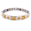Stainless Steel & Gold PVD Coated Crown Magnetic Bracelet / MBS0024-stainless steel good for jewelry- stainless steel jewelry for women- womens stainless steel jewelry- stainless steel cleaner for jewelry- stainless steel jewelry wire