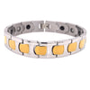 Stainless Steel & Gold PVD Coated Magnetic Bracelet / MBS0030-stainless steel jewelry made in china- wholesale stainless steel jewelry- does stainless steel jewelry tarnish- stainless steel jewelry good- stainless steel jewelry cleaner