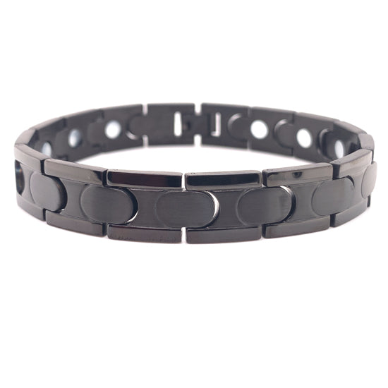 Black Stainless Steel Magnetic Bracelet / MBS0038-womens stainless steel jewelry- stainless steel cleaner for jewelry- stainless steel jewelry wire- surgical stainless steel jewelry- women's stainless steel jewelry