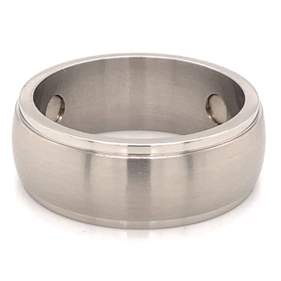 Magnetic Brushed Center Stainless Steel Ring / MCF0001