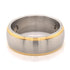 Magnetic Brushed Center With Gold Accents Stainless Steel Ring / MCF2003