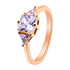 Purple CZ With Accent CZ Stones Rose Gold Over Brass Ring / FSR0008-how to clean brass jewelry- does brass jewelry tarnish- brass jewelry tarnish- is brass jewelry good- kendra scott large antique brass jewelry box
