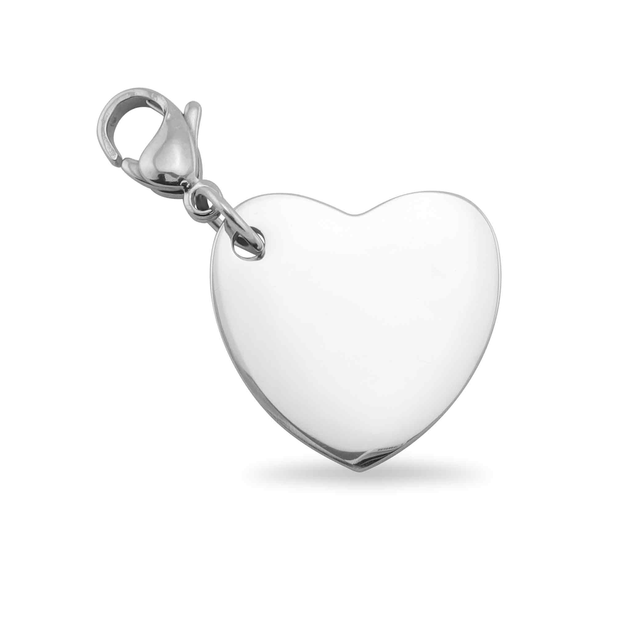 Rostfritt stål Graverabel Heart Charm Pendant / PDC1006