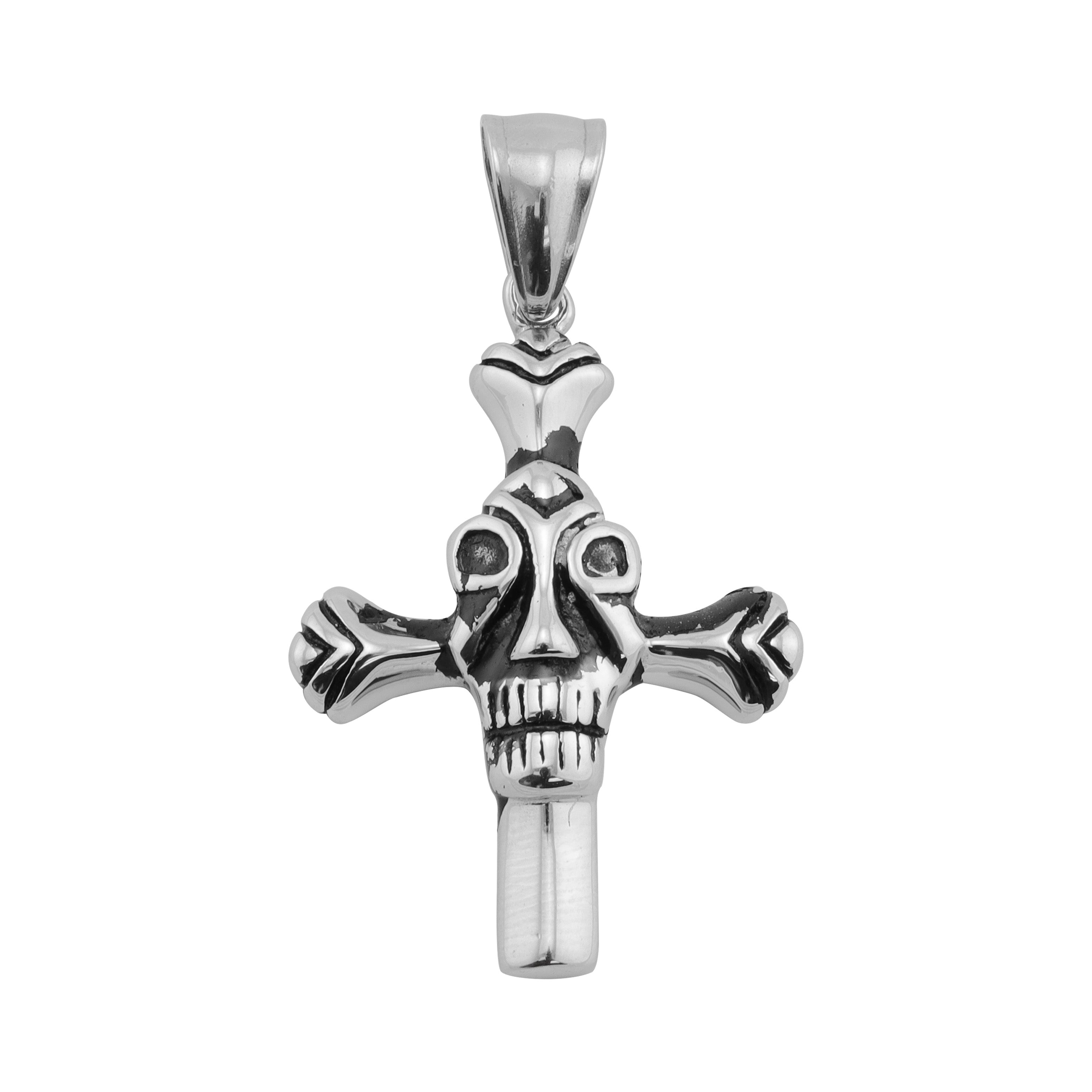 Stainless Steel Cross With Face Center Pendant / PDC2008
