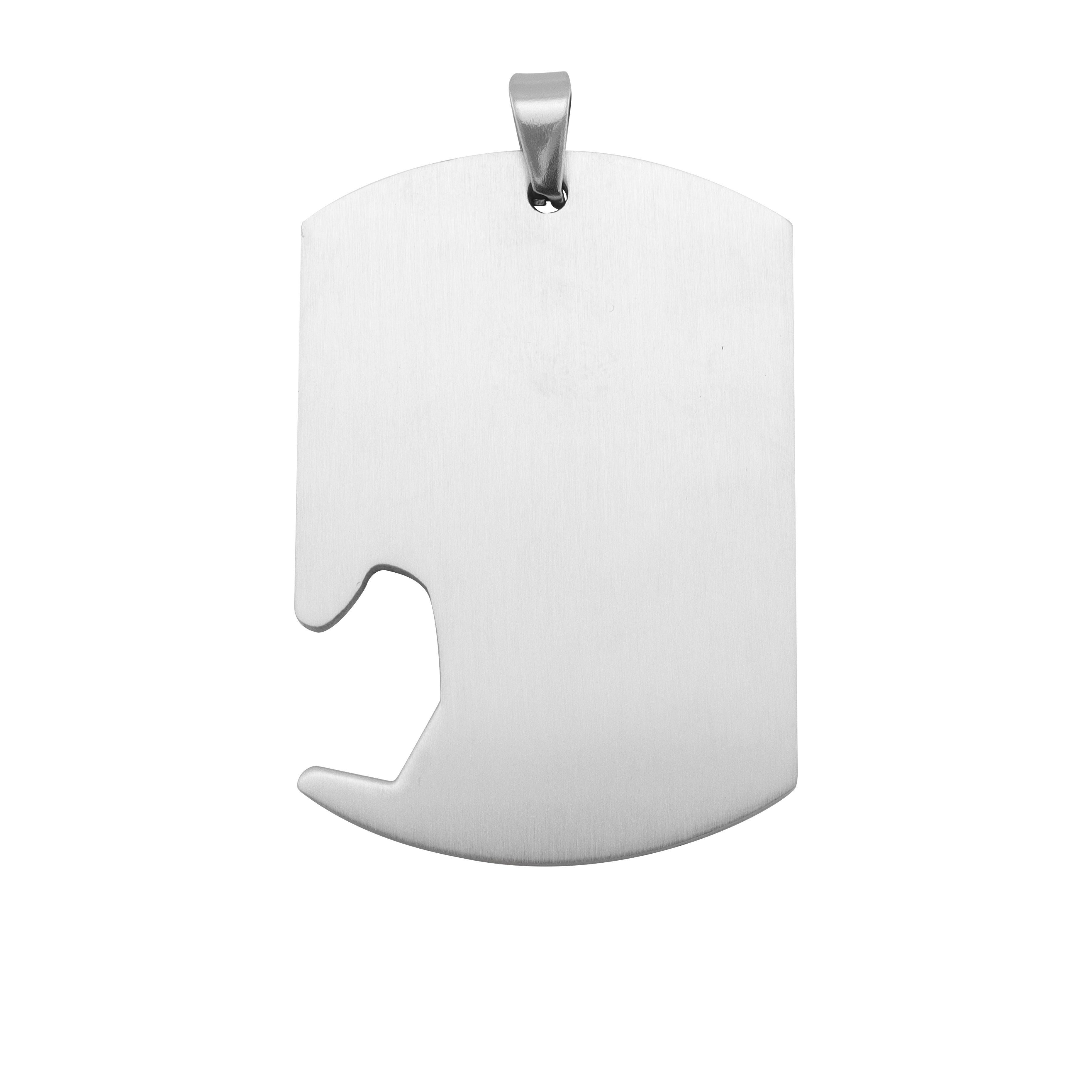 Stainless Steel Engravable Bottle Opener Pendant / PDC286