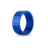 Blue Stainless Steel Brushed Flat Ring / PRJ9001