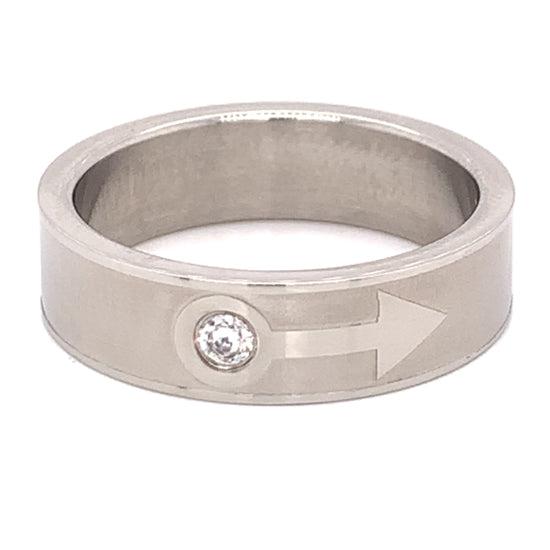 Male Mars Symbol CZ Stainless Steel Ring / RRJ0043-stainless steel jewelry- how to clean stainless steel jewelry- stainless steel jewelry wholesale- mens stainless steel jewelry- 316l stainless steel jewelry