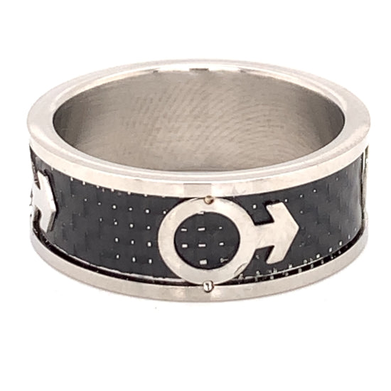 Male Mars Symbol Black Center Stainless Steel Ring / RRJ0059-stainless steel jewelry made in china- wholesale stainless steel jewelry- does stainless steel jewelry tarnish- stainless steel jewelry good- stainless steel jewelry cleaner