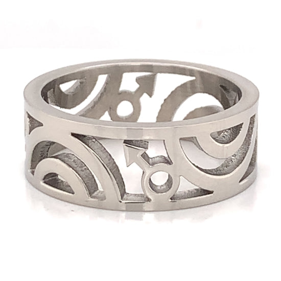 Male Mars Symbol Stainless Steel Ring / RRJ0097-stainless steel good for jewelry- stainless steel jewelry for women- womens stainless steel jewelry- stainless steel cleaner for jewelry- stainless steel jewelry wire