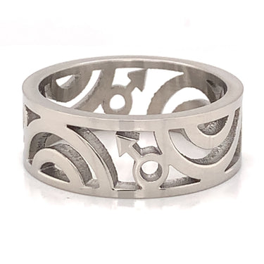 Male Mars Symbol Stainless Steel Ring / RRJ0097-stainless steel good for jewelry- stainless steel jewelry for women- womens stainless steel jewelry- stainless steel cleaner for jewelry- stainless steel jewelry wire