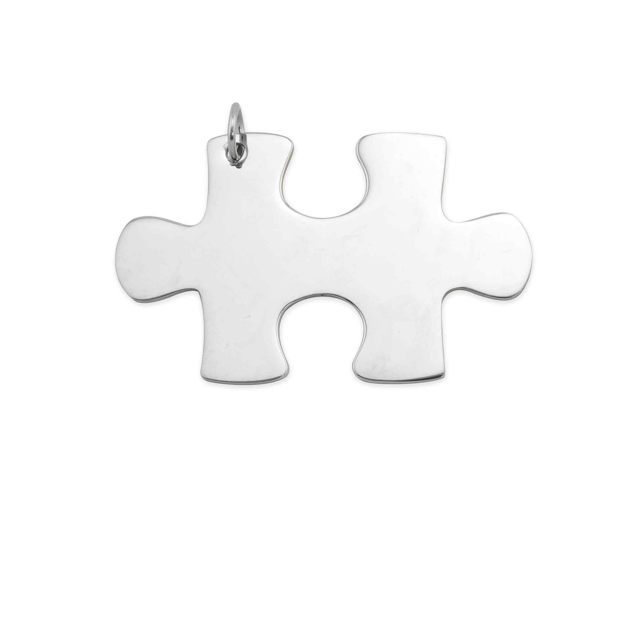 Polished Blank Horizontal Stainless Steel Puzzle Piece / SBB0028