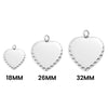 Scalloped Edge Blank PVD Coated Stainless Steel Heart Pendant / SBB0051