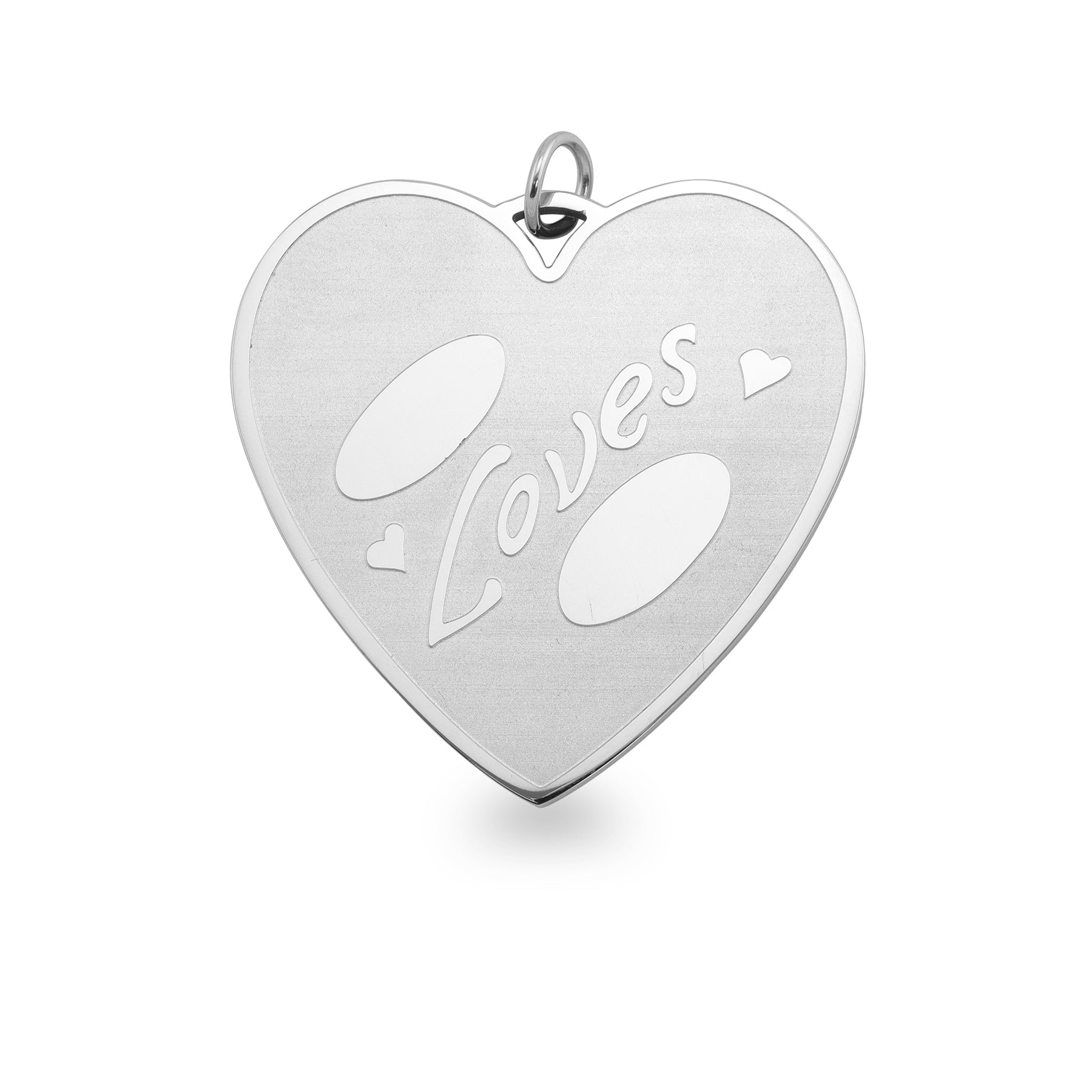 Stainless Steel "Loves" Heart Pendant / SBB0052