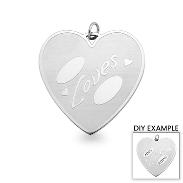 Stainless Steel "Loves" Heart Pendant / SBB0052