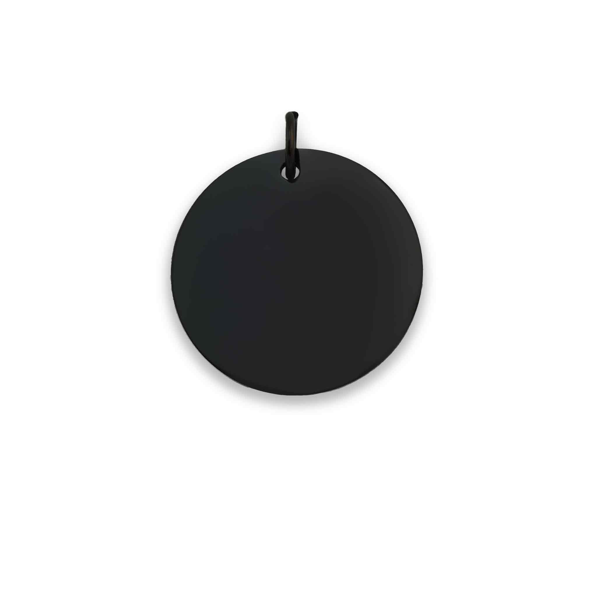 Stainless Steel Black Blank Round Pendant / SBB0059