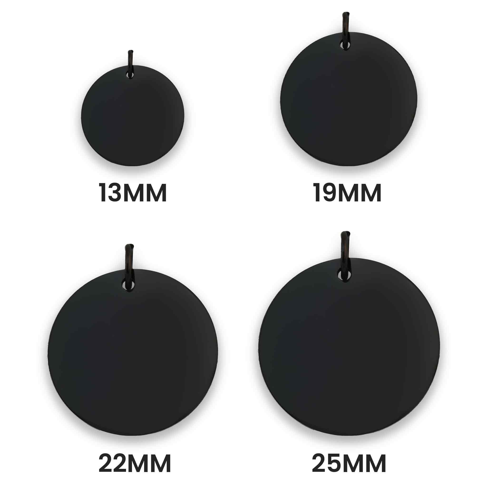 Stainless Steel Black Blank Round Pendant / SBB0059