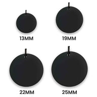 Black Blank Round Pendants- sizes 