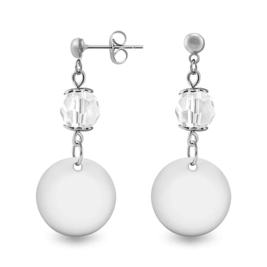 Boucles d'oreilles en pierre de naissance en acier inoxydable/SBB0062