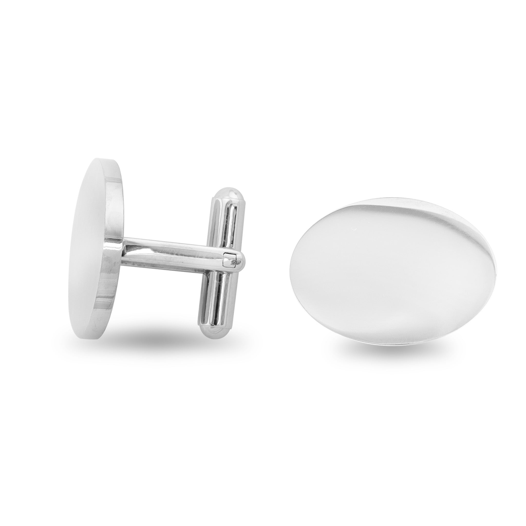 Stainless Steel Blank Oval Cufflinks / SBB0089