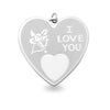 Detailed Stainless Steel "I LOVE YOU" Heart Pendant / SBB0094