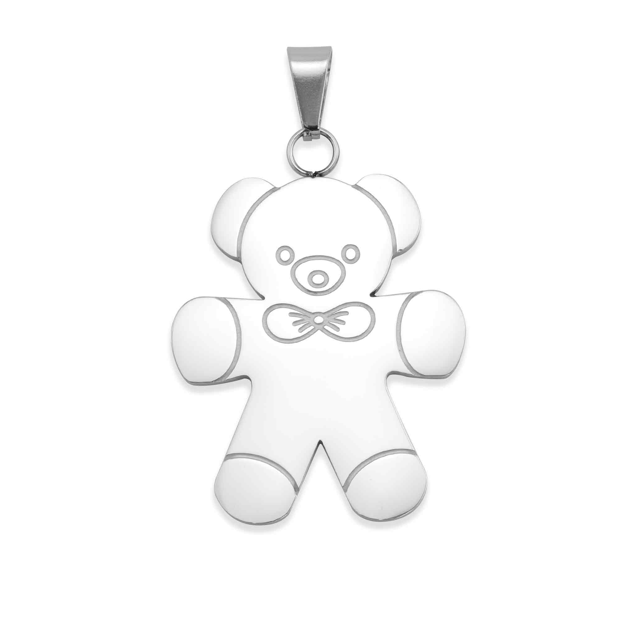Stainless Steel Teddy Bear Pendant / SBB0106