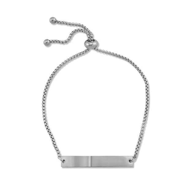 Adjustable Stainless Steel Curved Bar Bracelet / SBB0145