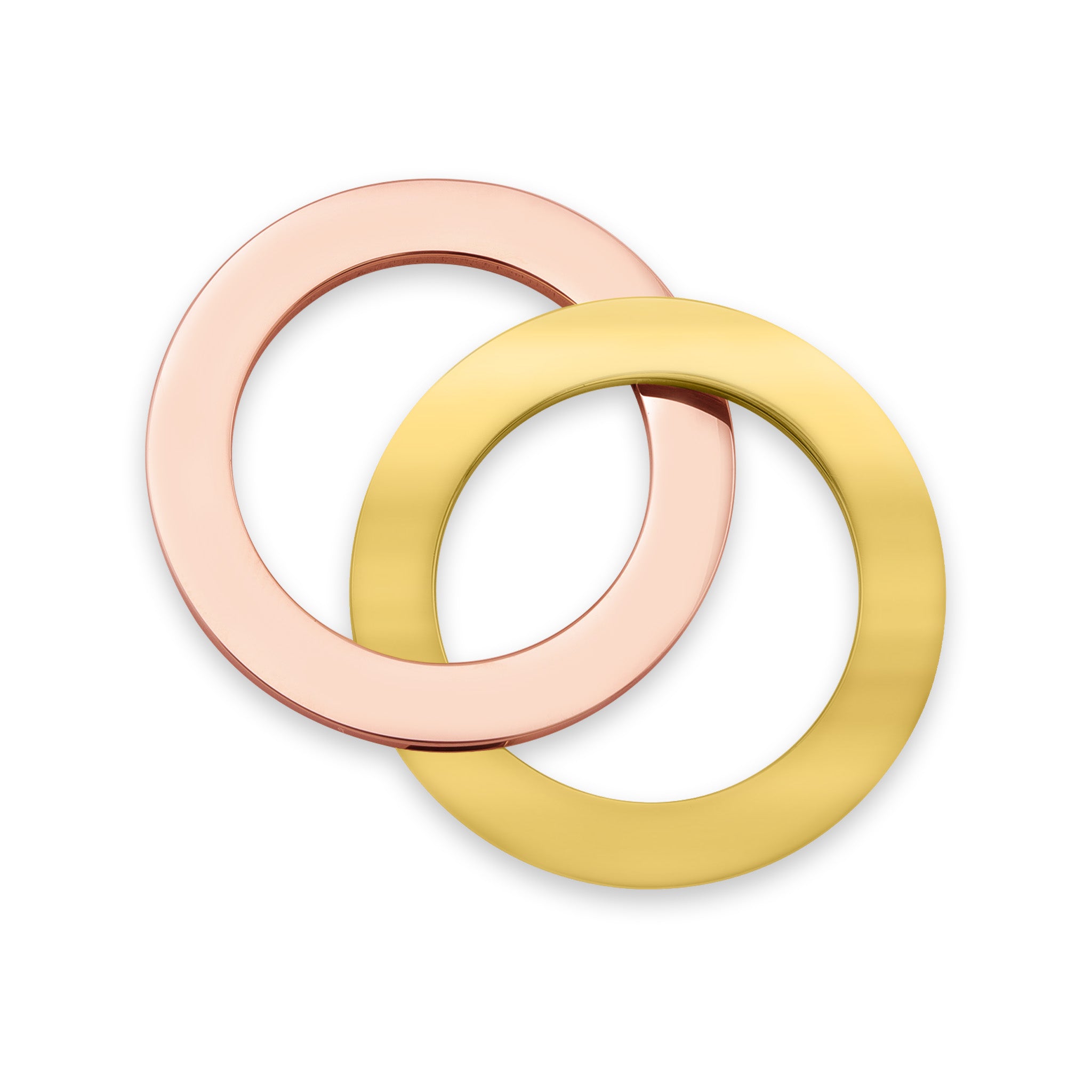18k Gold PVD belagd och rosguld rostfritt stål tomt sammanlänkade ringar / SBB0193