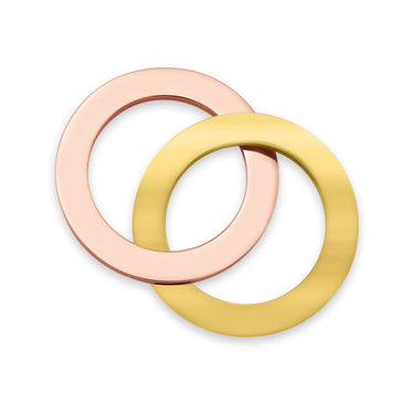 PVD en or 18 carats enrobé et en or rose en acier inoxydable rings interconnectés/SBB0193
