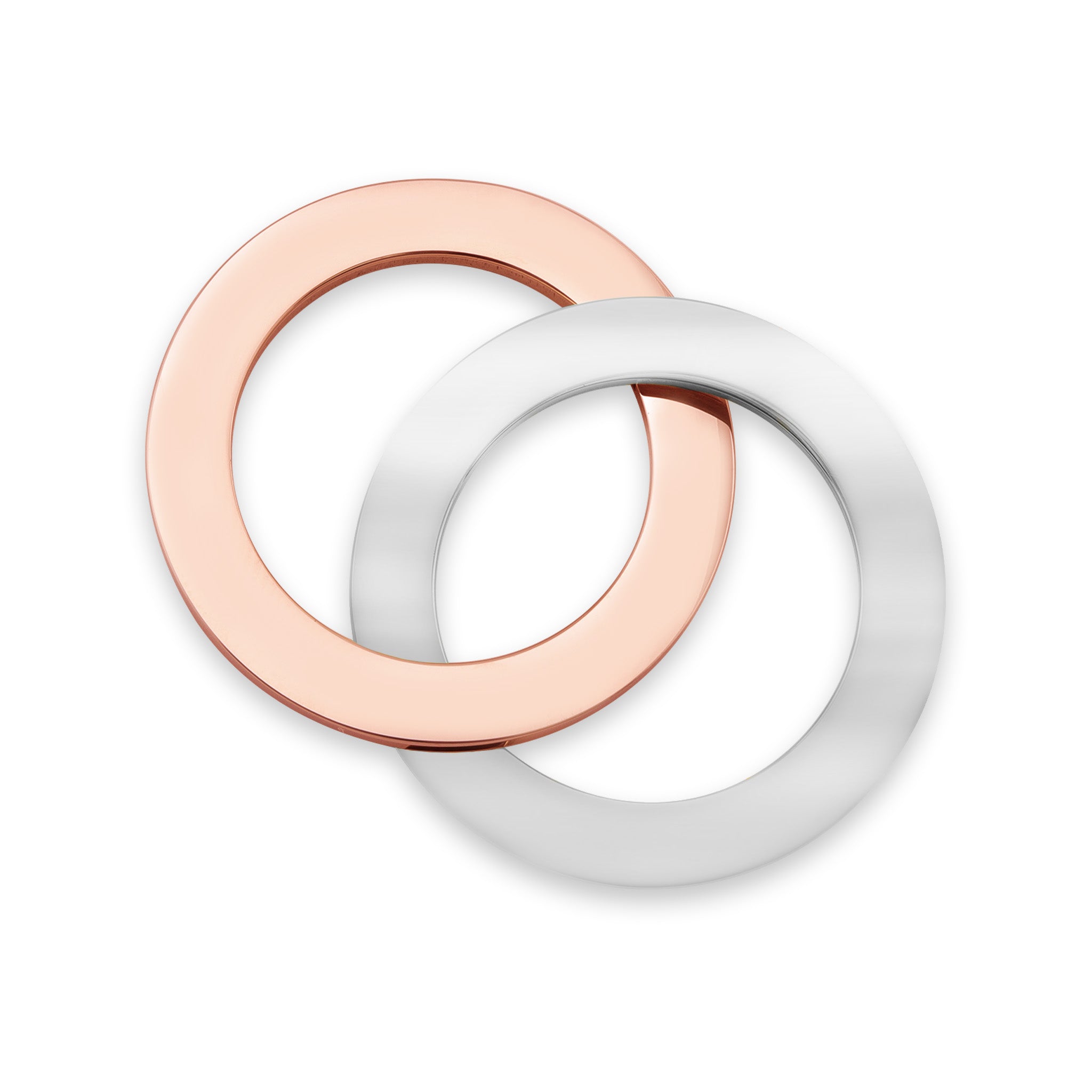 18k Rose Gold PVD belagd och rostfritt stål tomt sammanlänkade ringar / SBB0194