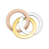 18K Gold PVD Coated, Rose Gold, And Stainless Steel Blank Interlinked Rings / SBB0195