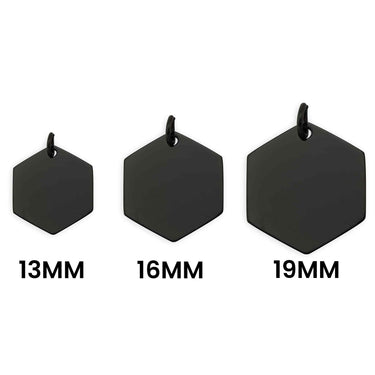 Colgante Hexagon en blanco de acero inoxidable negro/SBB0234