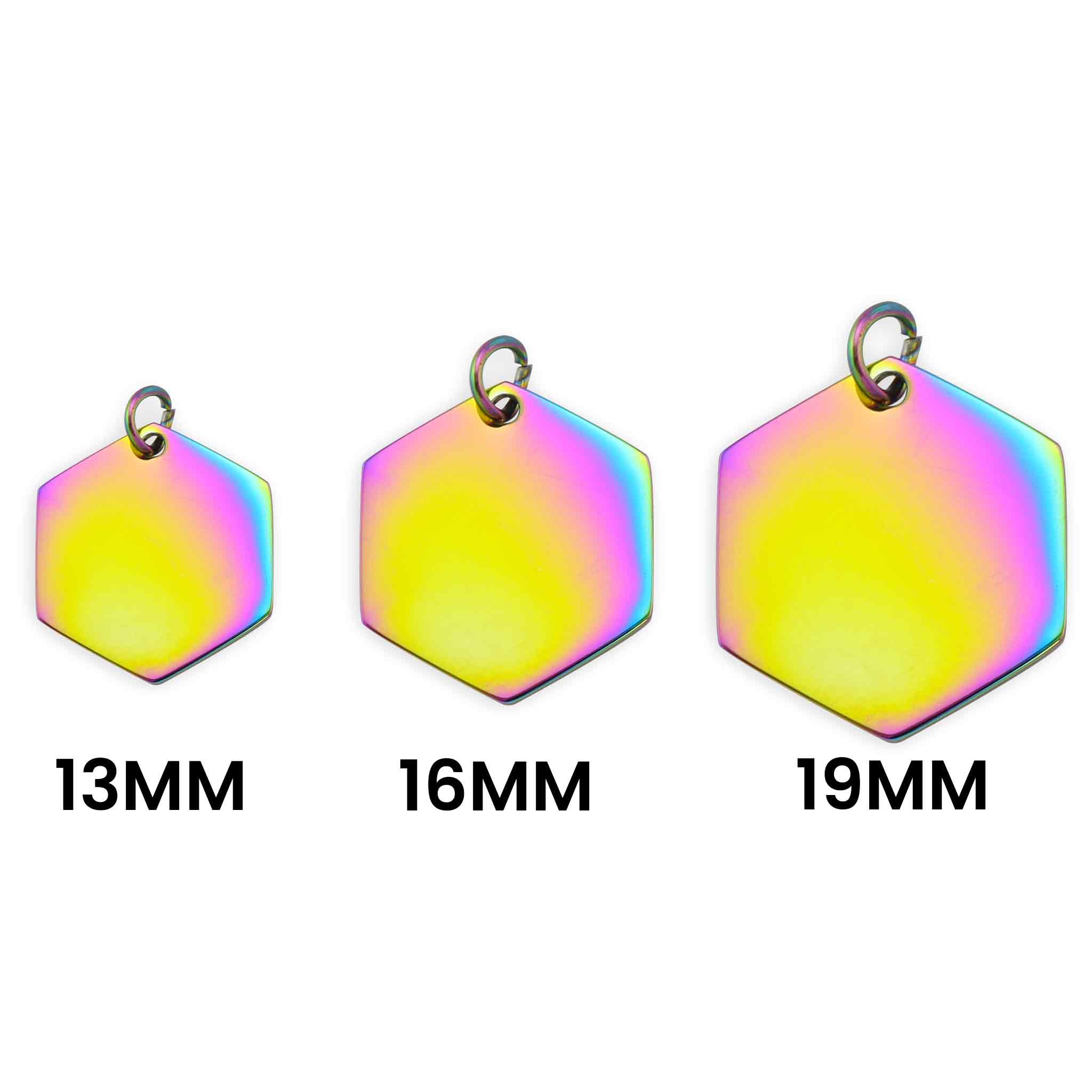 Rainbow rostfritt stål tomt hexagonhänge / SBB0236