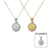 18K PVD Coated Stainless Steel Round Pendant Necklace with CZ Accents / SBB0280