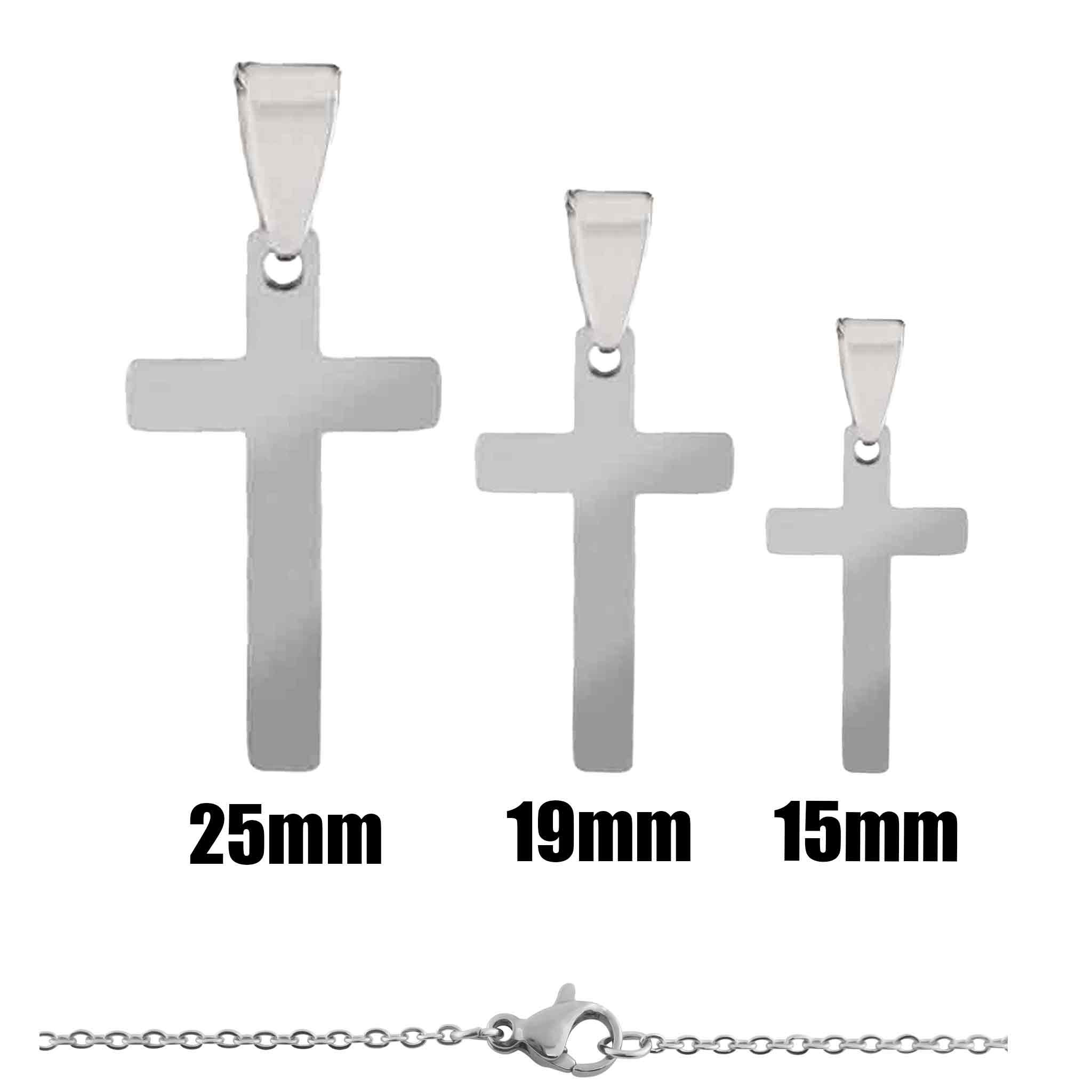New Gift Unisex's Men's Silver Stainless Steel Big Cross Pendant Chain  Necklace | eBay