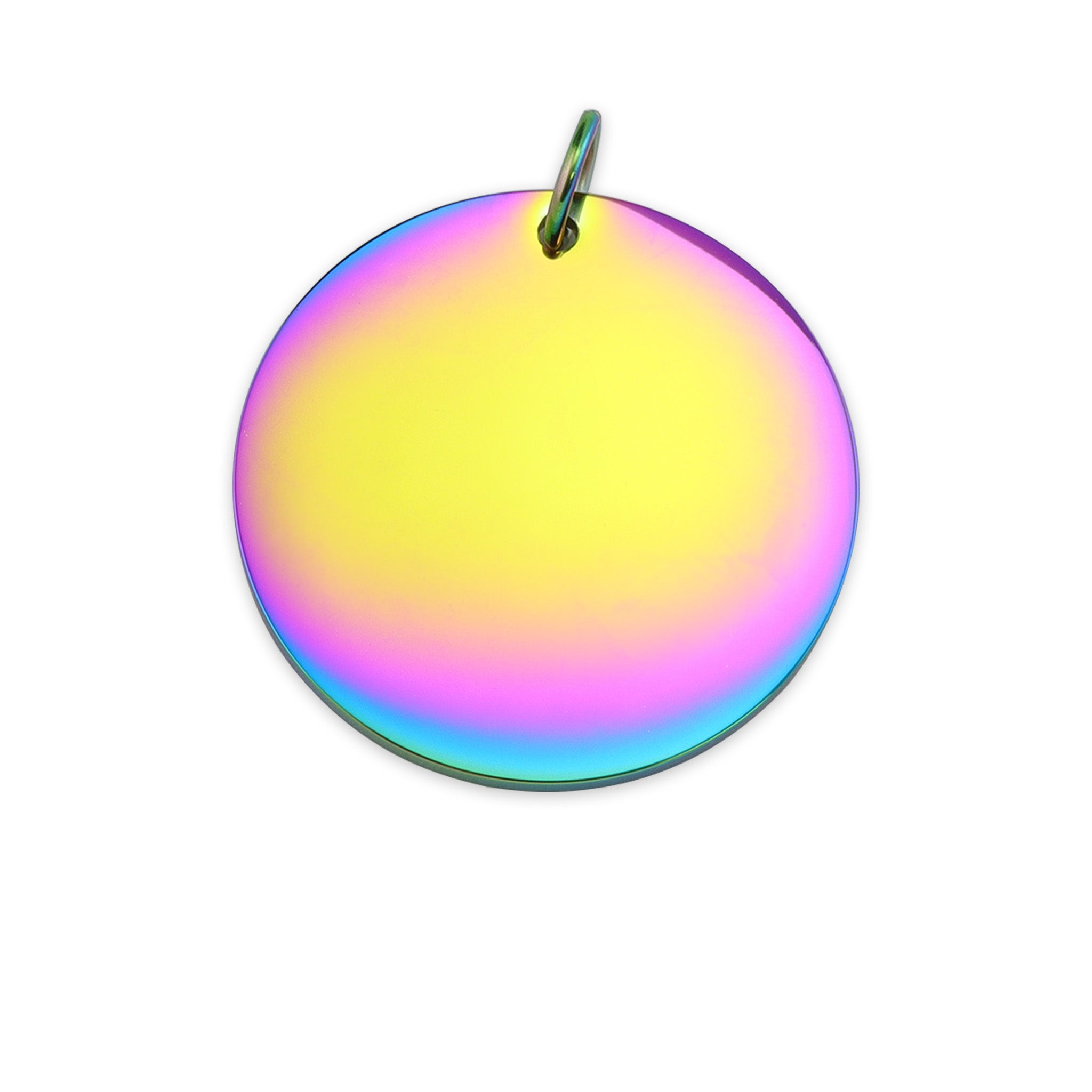 Stamping/ Engraving Rainbow Blank Stainless Steel Round Pendant