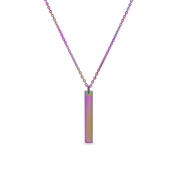 18K PVD Coated Vertical Stainless Steel Bar Necklace / SBB0299
