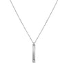 Paw Print Cutout Vertical Stainless Steel Bar Necklace / SBB0300