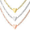 Stainless Steel PVD Coated Paperclip Flat Heart Necklace / SBB0304