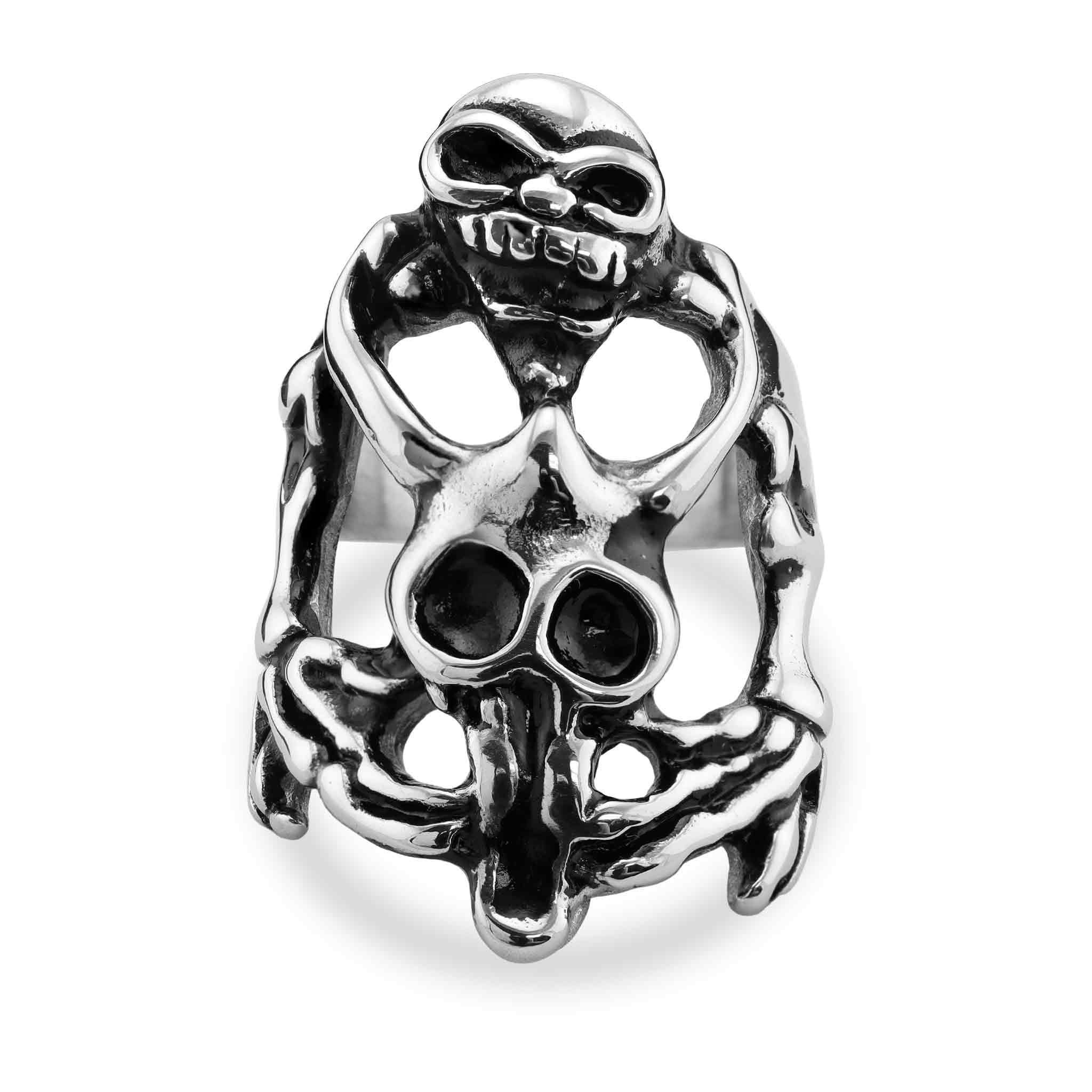Polished Skull Stainless Steel Ring / SCR2042