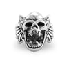 Polished Goblin Skull Stainless Steel Ring / SCR2043