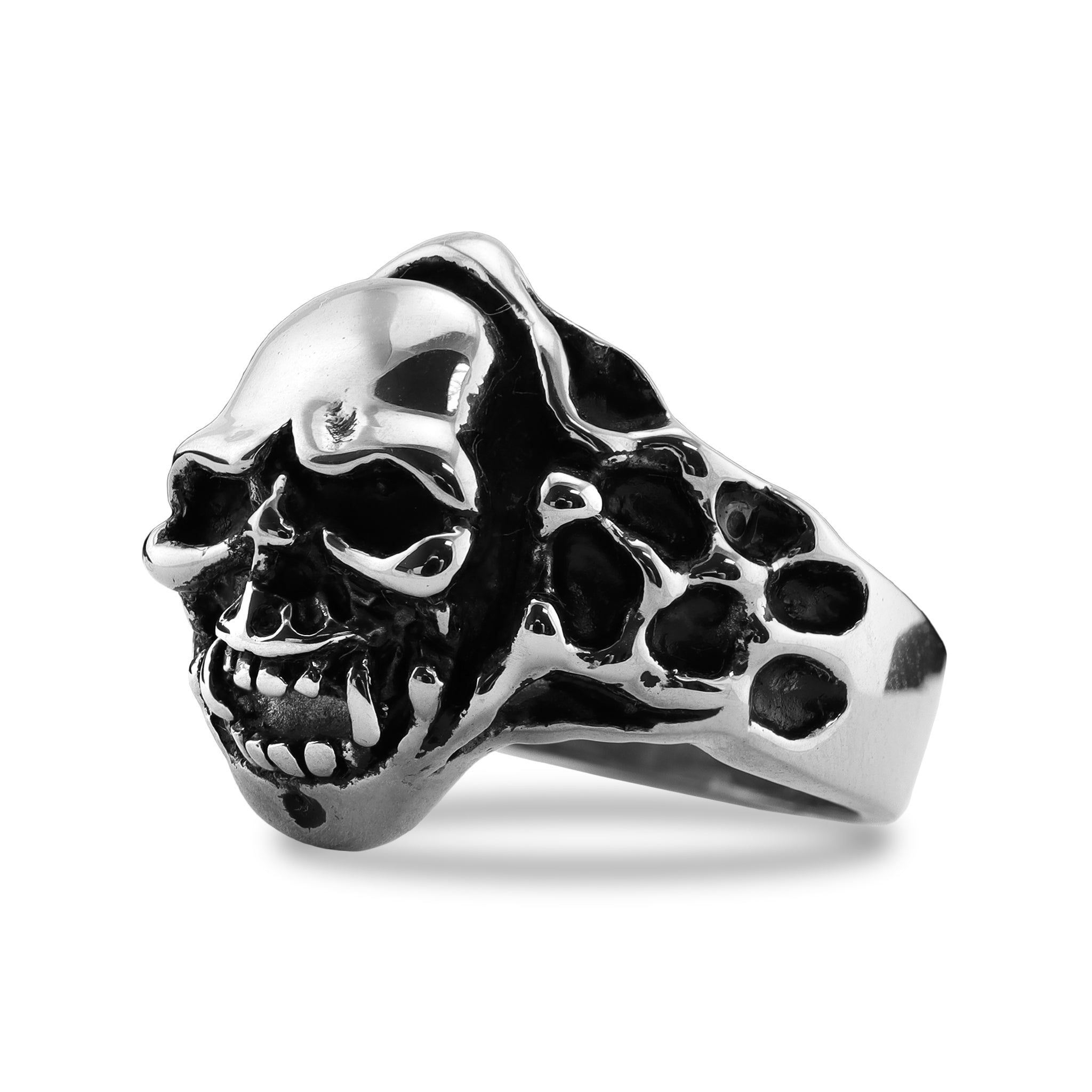 Polished Skull Stainless Steel Ring / SCR2051