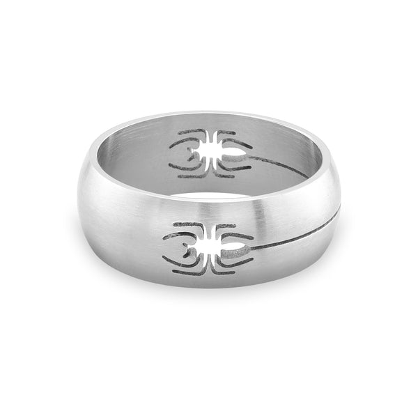 Dual Spider Cutout Stainless Steel Polished Ring / SCR3061