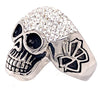 Skull With Tiny Clear Accent CZ Stones Stainless Steel Ring / SCR3099